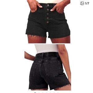 Abercrombie & Fitch High Rise 4 in Black Jean Shorts